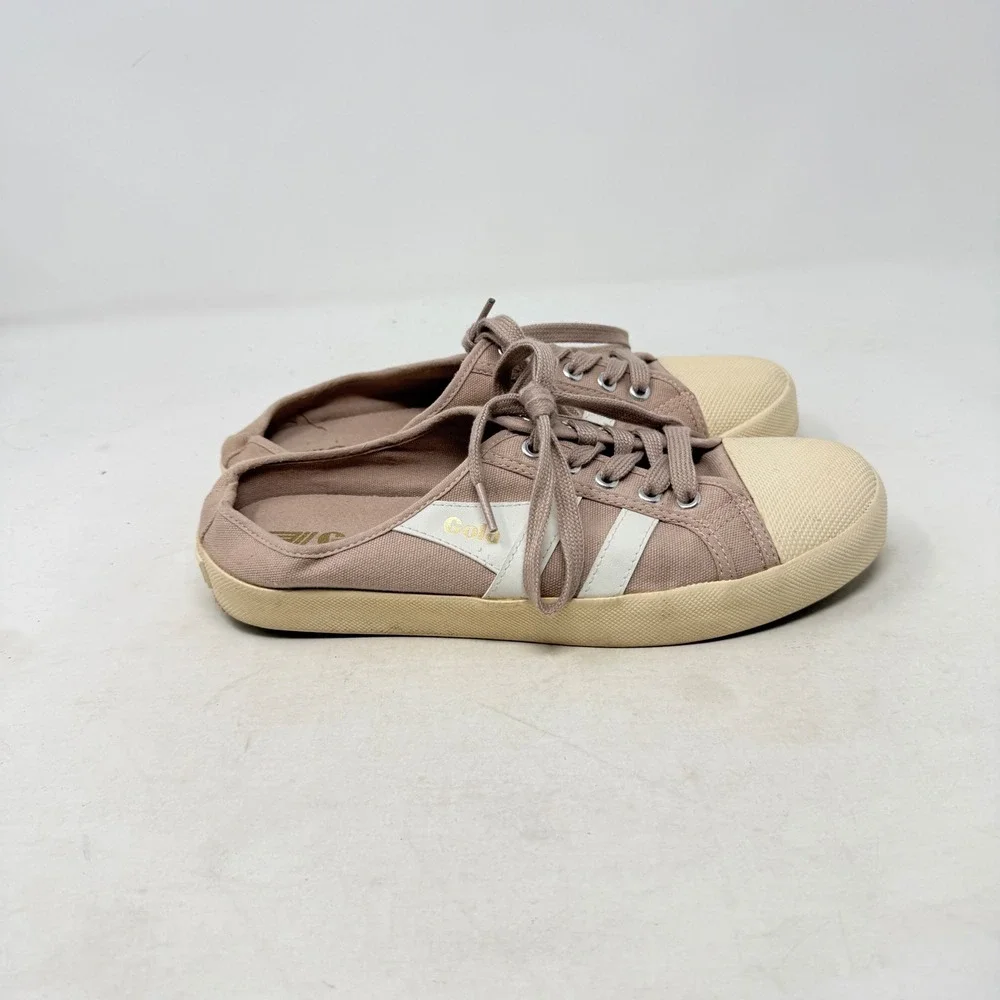 Gola Coaster Mule Sneakers Dusty Rose Pink Canvas Slip On Shoes Lace Up Size 9